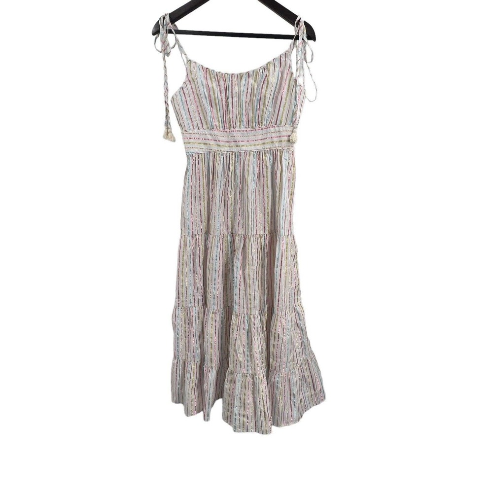 Yumi Kim Metallic Stripe Sleeveless Dress Small